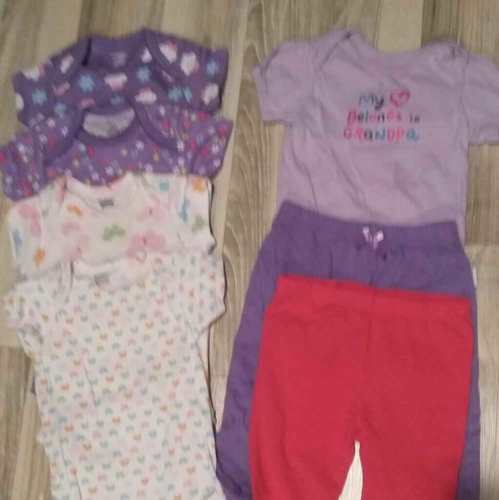 Lot of mix and match onesies and pants